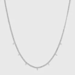 Silver Cubic Zirconia Chain Necklace - A New Day™ 7 Silver Cubic Zirconia Chain Necklace - A New Day™ -A New Day popular shop unnamed file 2911