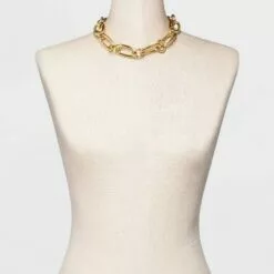 Chunky Oval Open Chain Necklace - A New Day™ Gold