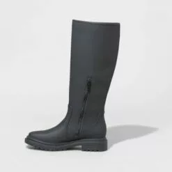 Women's Judy Lug Soled Tall Boots - A New Day™ Black