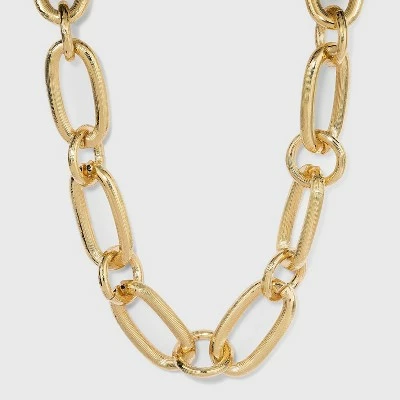 Chunky Oval Open Chain Necklace - A New Day™ Gold 5 Chunky Oval Open Chain Necklace - A New Day™ Gold - Image 3