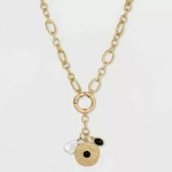 Medallion Charm Cluster Chain Necklace - A New Day™ Black -A New Day popular shop unnamed file 2944