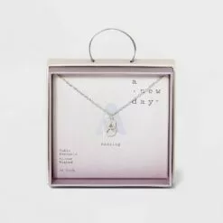 Crystal Sterling Plated Initial Tag Cut Out Pendant Necklace - A New Day™ Metallic Silver 38 Crystal Sterling Plated Initial Tag Cut Out Pendant Necklace - A New Day™ Metallic Silver -A New Day popular shop unnamed file 2949