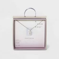 Crystal Sterling Plated Initial Tag Cut Out Pendant Necklace - A New Day™ Metallic Silver 41 Crystal Sterling Plated Initial Tag Cut Out Pendant Necklace - A New Day™ Metallic Silver -A New Day popular shop unnamed file 2952