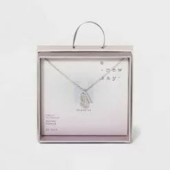 Crystal Sterling Plated Initial Tag Cut Out Pendant Necklace - A New Day™ Metallic Silver 47 Crystal Sterling Plated Initial Tag Cut Out Pendant Necklace - A New Day™ Metallic Silver -A New Day popular shop unnamed file 2958