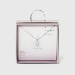 Crystal Sterling Plated Initial Tag Cut Out Pendant Necklace - A New Day™ Metallic Silver 48 Crystal Sterling Plated Initial Tag Cut Out Pendant Necklace - A New Day™ Metallic Silver -A New Day popular shop unnamed file 2959