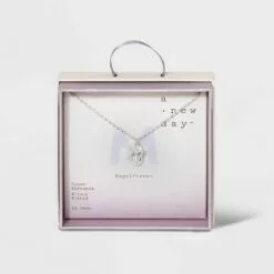 Crystal Sterling Plated Initial Tag Cut Out Pendant Necklace - A New Day™ Metallic Silver 52 Crystal Sterling Plated Initial Tag Cut Out Pendant Necklace - A New Day™ Metallic Silver -A New Day popular shop unnamed file 2963