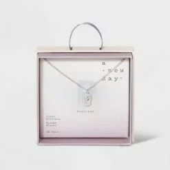 Crystal Sterling Plated Initial Tag Cut Out Pendant Necklace - A New Day™ Metallic Silver 55 Crystal Sterling Plated Initial Tag Cut Out Pendant Necklace - A New Day™ Metallic Silver -A New Day popular shop unnamed file 2966