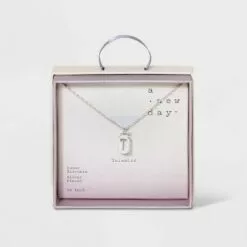 Crystal Sterling Plated Initial Tag Cut Out Pendant Necklace - A New Day™ Metallic Silver 59 Crystal Sterling Plated Initial Tag Cut Out Pendant Necklace - A New Day™ Metallic Silver -A New Day popular shop unnamed file 2970