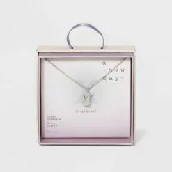 Crystal Sterling Plated Initial Tag Cut Out Pendant Necklace - A New Day™ Metallic Silver 63 Crystal Sterling Plated Initial Tag Cut Out Pendant Necklace - A New Day™ Metallic Silver -A New Day popular shop unnamed file 2974