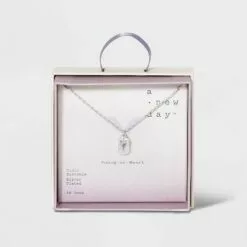 Crystal Sterling Plated Initial Tag Cut Out Pendant Necklace - A New Day™ Metallic Silver 64 Crystal Sterling Plated Initial Tag Cut Out Pendant Necklace - A New Day™ Metallic Silver -A New Day popular shop unnamed file 2975