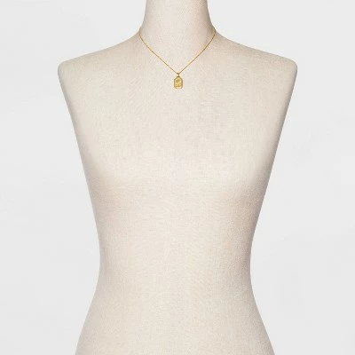 Silver Plated Initial Tag Pendant Necklace - A New Day™ Gold 4 Silver Plated Initial Tag Pendant Necklace - A New Day™ Gold - Image 2