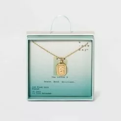 Silver Plated Initial Tag Pendant Necklace - A New Day™ Gold 39 Silver Plated Initial Tag Pendant Necklace - A New Day™ Gold -A New Day popular shop unnamed file 2983