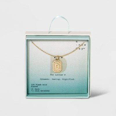 Silver Plated Initial Tag Pendant Necklace - A New Day™ Gold 11 Silver Plated Initial Tag Pendant Necklace - A New Day™ Gold - Image 9