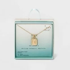 Silver Plated Initial Tag Pendant Necklace - A New Day™ Gold 42 Silver Plated Initial Tag Pendant Necklace - A New Day™ Gold -A New Day popular shop unnamed file 2986