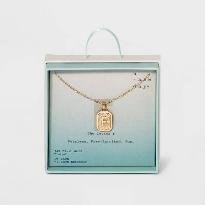 Silver Plated Initial Tag Pendant Necklace - A New Day™ Gold 13 Silver Plated Initial Tag Pendant Necklace - A New Day™ Gold - Image 11