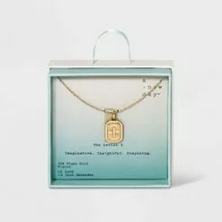 Silver Plated Initial Tag Pendant Necklace - A New Day™ Gold 46 Silver Plated Initial Tag Pendant Necklace - A New Day™ Gold -A New Day popular shop unnamed file 2990