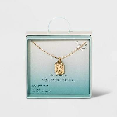 Silver Plated Initial Tag Pendant Necklace - A New Day™ Gold 19 Silver Plated Initial Tag Pendant Necklace - A New Day™ Gold - Image 17