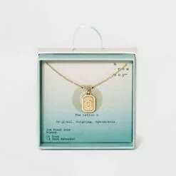 Silver Plated Initial Tag Pendant Necklace - A New Day™ Gold 52 Silver Plated Initial Tag Pendant Necklace - A New Day™ Gold -A New Day popular shop unnamed file 2996
