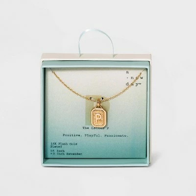 Silver Plated Initial Tag Pendant Necklace - A New Day™ Gold 23 Silver Plated Initial Tag Pendant Necklace - A New Day™ Gold - Image 21