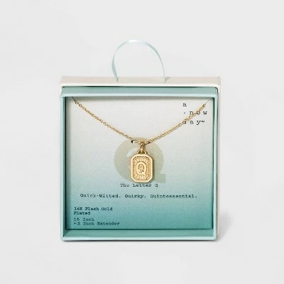 Silver Plated Initial Tag Pendant Necklace - A New Day™ Gold 24 Silver Plated Initial Tag Pendant Necklace - A New Day™ Gold - Image 22