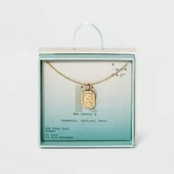 Silver Plated Initial Tag Pendant Necklace - A New Day™ Gold 55 Silver Plated Initial Tag Pendant Necklace - A New Day™ Gold -A New Day popular shop unnamed file 2999