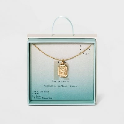 Silver Plated Initial Tag Pendant Necklace - A New Day™ Gold 25 Silver Plated Initial Tag Pendant Necklace - A New Day™ Gold - Image 23