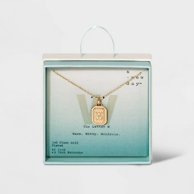 Silver Plated Initial Tag Pendant Necklace - A New Day™ Gold 30 Silver Plated Initial Tag Pendant Necklace - A New Day™ Gold - Image 28