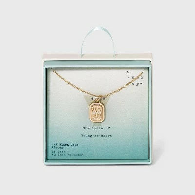 Silver Plated Initial Tag Pendant Necklace - A New Day™ Gold 32 Silver Plated Initial Tag Pendant Necklace - A New Day™ Gold - Image 30