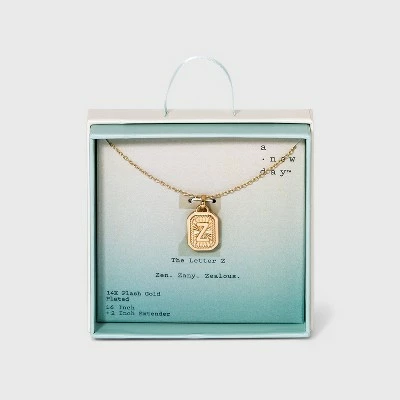 Silver Plated Initial Tag Pendant Necklace - A New Day™ Gold 33 Silver Plated Initial Tag Pendant Necklace - A New Day™ Gold - Image 31