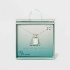 Silver Plated Initial Tag Pendant Necklace - A New Day™ -A New Day popular shop unnamed file 3011