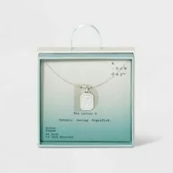 Silver Plated Initial Tag Pendant Necklace - A New Day™ -A New Day popular shop unnamed file 3016