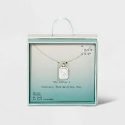 Silver Plated Initial Tag Pendant Necklace - A New Day™ -A New Day popular shop unnamed file 3018