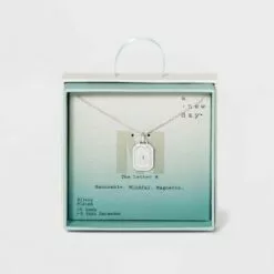Silver Plated Initial Tag Pendant Necklace - A New Day™ -A New Day popular shop unnamed file 3025