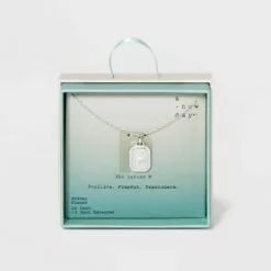 Silver Plated Initial Tag Pendant Necklace - A New Day™ -A New Day popular shop unnamed file 3028