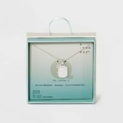 Silver Plated Initial Tag Pendant Necklace - A New Day™ -A New Day popular shop unnamed file 3029