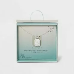 Silver Plated Initial Tag Pendant Necklace - A New Day™ -A New Day popular shop unnamed file 3033