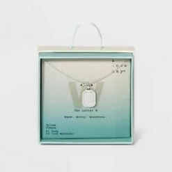 Silver Plated Initial Tag Pendant Necklace - A New Day™ -A New Day popular shop unnamed file 3035