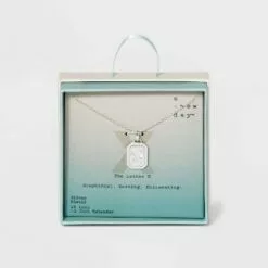 Silver Plated Initial Tag Pendant Necklace - A New Day™ -A New Day popular shop unnamed file 3036