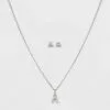 Silver Plated Cubic Zirconia Initial Chain Pendant Necklace and Earring Set - A New Day™ 2 Silver Plated Cubic Zirconia Initial Chain Pendant Necklace and Earring Set - A New Day™ -A New Day popular shop unnamed file 3039
