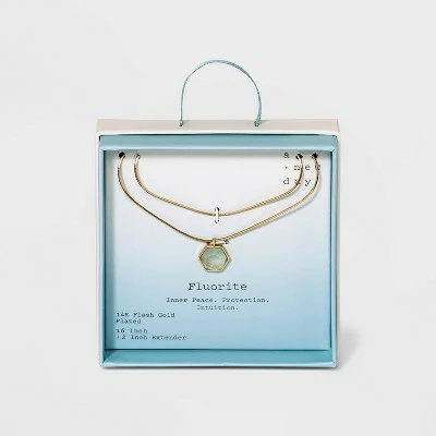 Silver Plated Layered Gold Necklace - A New Day™ Strawberry Quartz 8 Silver Plated Layered Gold Necklace - A New Day™ Strawberry Quartz - Image 6