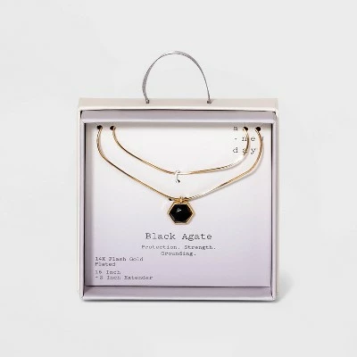 Silver Plated Layered Gold Necklace - A New Day™ Strawberry Quartz 10 Silver Plated Layered Gold Necklace - A New Day™ Strawberry Quartz - Image 8