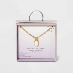 Silver Plated Gold Dipped Paperclip Chain and Semi-Precious Stone 18" Pendant Necklace - A New Day™ Rose Quartz -A New Day popular shop unnamed file 3092