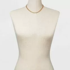 Thin Curb Chain Necklace - A New Day™ Gold