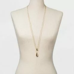 Long Teardrops Pendant Necklace - A New Day™ Gold