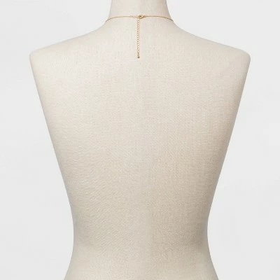 Stone and Square Charm Pendant Necklace - A New Day™ Gold 4 Stone and Square Charm Pendant Necklace - A New Day™ Gold - Image 2