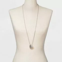 Pendant Ring Statement Necklace - A New Day™ Silver