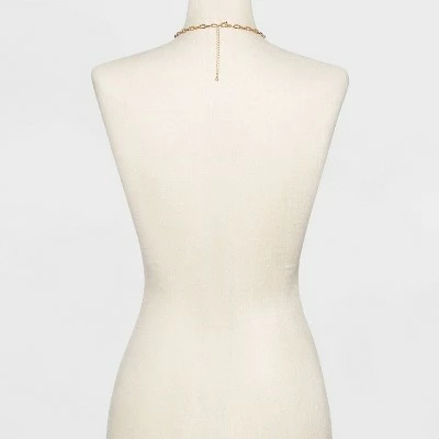 Gold with Two Rings Statement Necklace - A New Day™ Gold 4 Gold with Two Rings Statement Necklace - A New Day™ Gold - Image 2