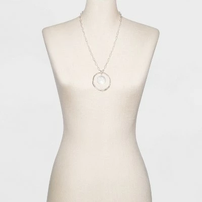 Hammered Ring and Disc Statement Necklace - A New Day™ Silver 3 Hammered Ring and Disc Statement Necklace - A New Day™ Silver