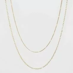 Flat Beaded and Link Chain Duo Necklace - A New Day™ Gold -A New Day popular shop unnamed file 3175