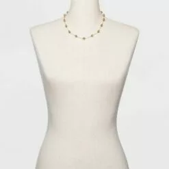 Brass Beaded Necklace - A New Day™ Gold